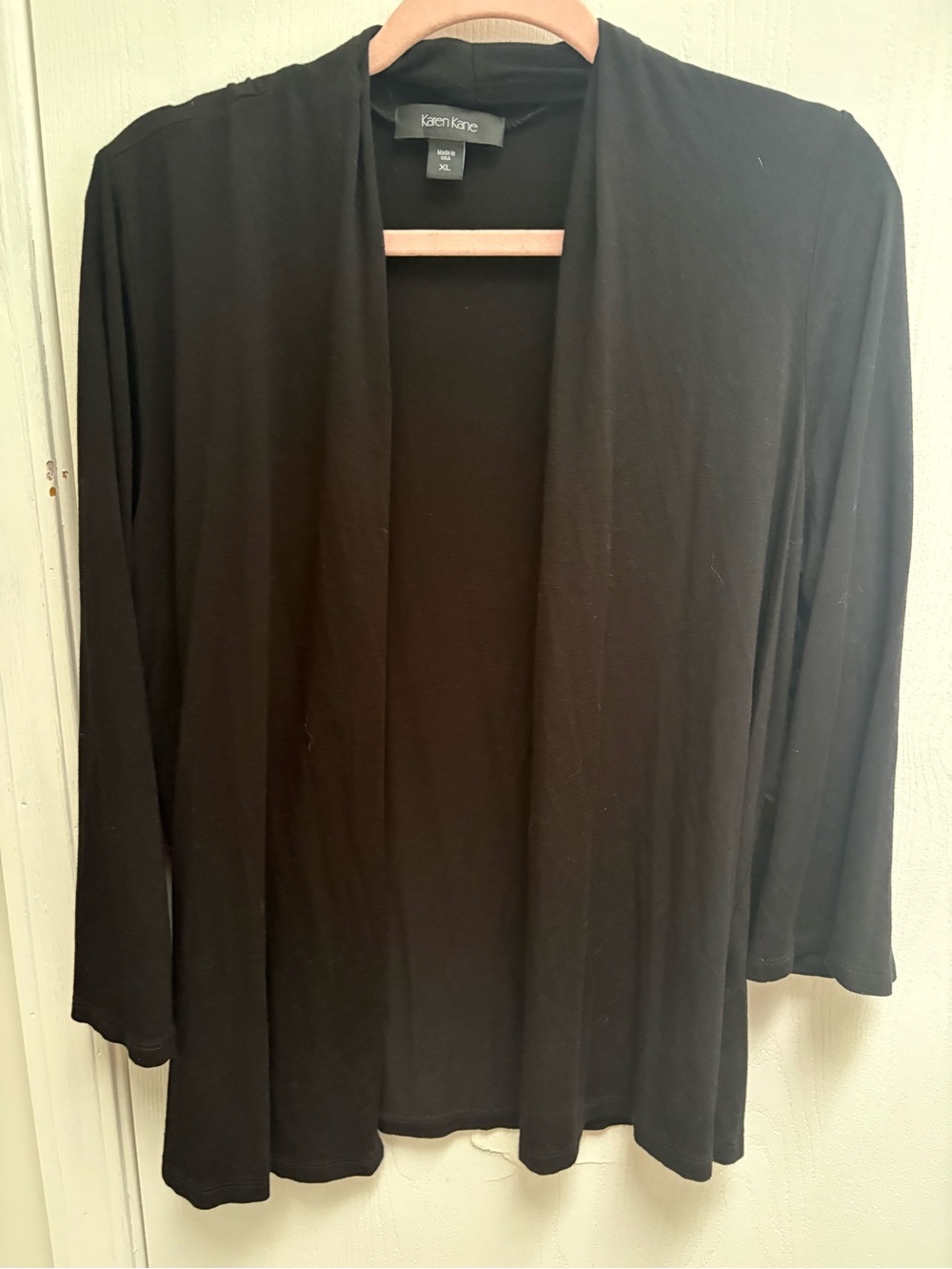 Karen Kane Black Lightweight Open Cardigan
